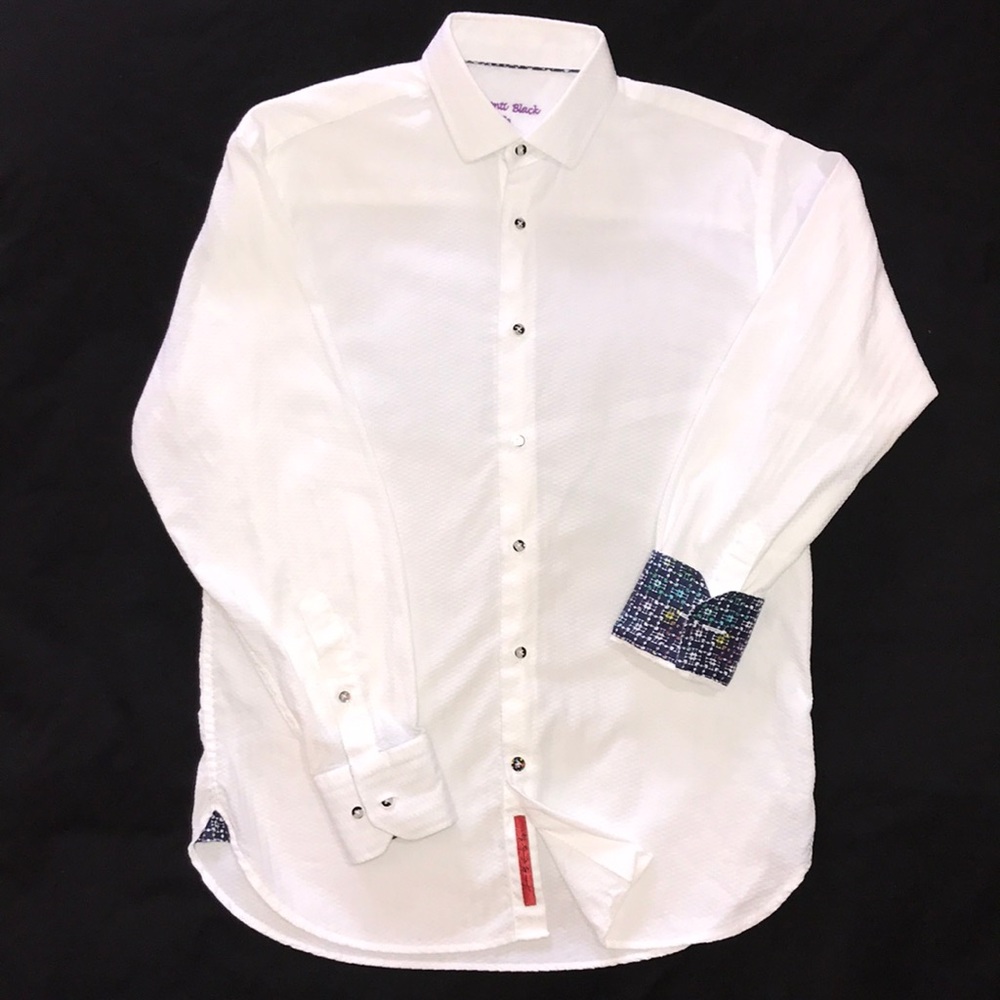 Visconti Black Slim Fit Button Down Dress Shirt